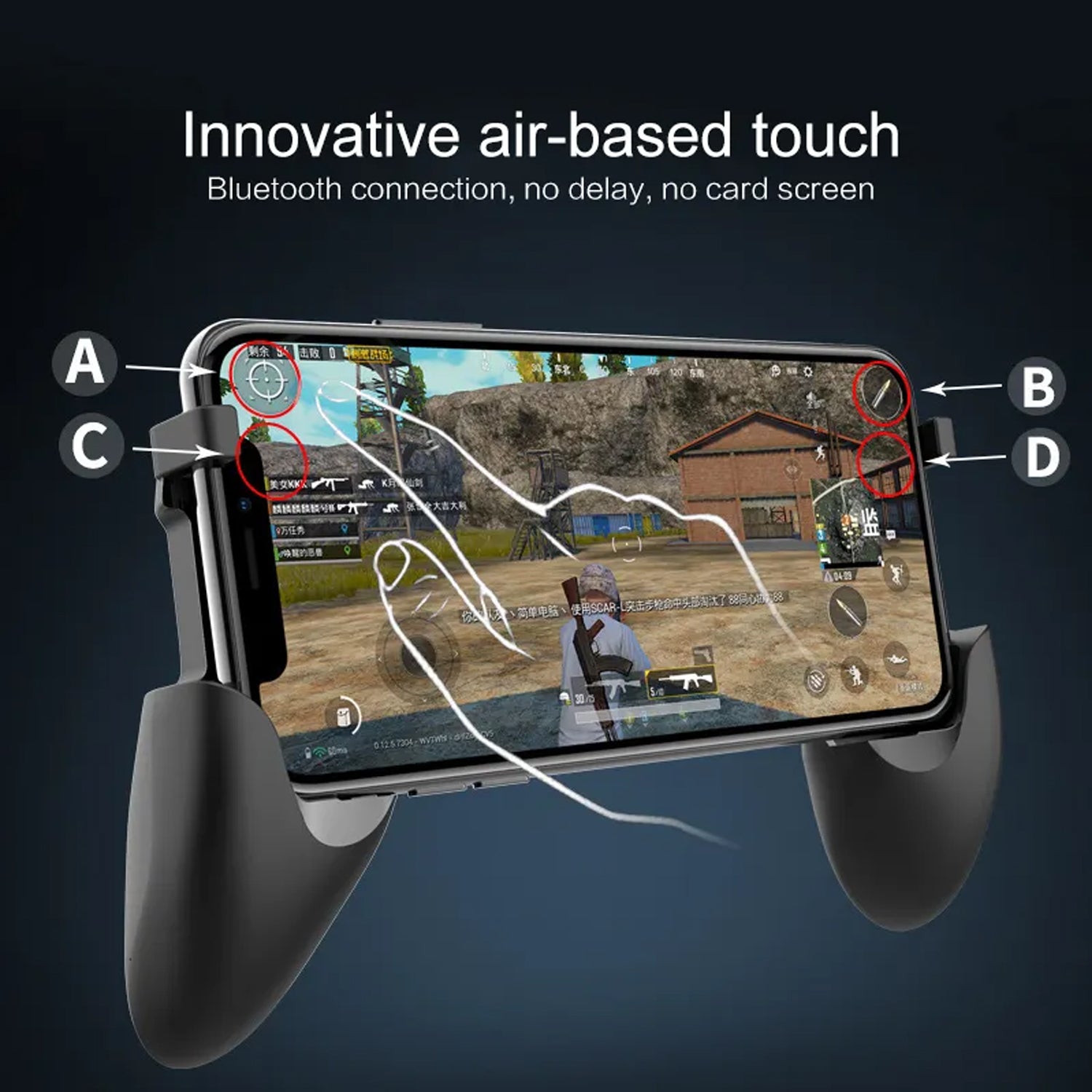 6373 Portable Mobile Game Pad Controller with 4 Triggers For All Games Use of Survival Mobile Controller DeoDap 6373 Portable Mobile Game Pad Controller with 4 Triggers For All Games Use of Survival Mobile Controller DeoDap